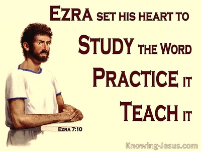 Ezra 7:10 Ezra Set His Heart To Study God's Law (yellow)